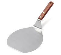 Wuyangcun Round Pizza Peel Stainless Steel Baking Shovel Paddle with Heat-Resistant Wooden Handle Durable Pizza Spatula for Homemade Bread Cake 8 or 10 Inch (8inch)