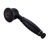 Wuyangcun Solid Brass Handheld Shower Sprayer Replacement G1/2 Inch Connector Retro Telephone Style Detachable Bathroom Showerhead Matte Black with Red Edges 7 Inch
