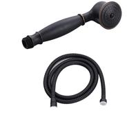 Wuyangcun Traditional Handheld Shower Head and Hose Kit Solid Brass Retro Telephone Style High Pressure Shower Head with 1.5m Hose G1/2 Black-Red