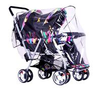 Wuyangcun Twin Stroller Rain Cover Front Rear Pushchair Universal Weather Protection PVC Buggy Shield with Air Holes Clear