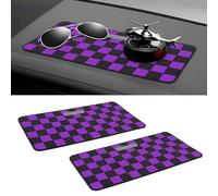 Wuyaoyao 2PCS Car Dashboard Anti Slip Mat, 12.2"×8.3" Non-Slip Dashboard Sticky Pad, PVC Car Dash Gripping Mat, Multifunctional Auto Grip Mat for Phones Sunglasses Keys Electronic Devices (Purple)