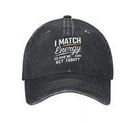 WUYIJGCS Classic I Match Energy, Bold Print Demin Cap Durable for All Seasons Golf Hat Baseball Cap for Men Essential for Summer