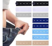 WUYJI Trouser Hangers 12 Pieces Elastic Extension Pants Button Expander Pants Expander Adjustable Jeans Buttons Extension Buckle for Pregnancy Waist Unisex