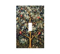 WUYOCHA Colorful Tree with Flowers on Branches and Leaves 1 Gang Light Switch Covers Single Toggle Wall Plate Decorative Switchcover Electrical Switchplate for Country Living Decor
