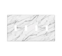 WUYOCHA Decorative Light Switch Cover Plate Modern Grey Marble Texture 4 Gang Wall Plates for Electrical Outlets Quad Toggle Switch Plate Covers Outlet Covers Faceplate for Bedroom Home Decor