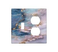 WUYOCHA Decorative Outlet Covers Pink Purple Blue Gold Marble Flower Floral 2 Gang Wall Plate Single Toggle Duplex Light Switch Cover Switch Plate Covers Faceplate for Bedroom Home Decor