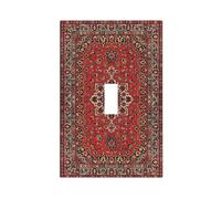 WUYOCHA Vintage Red Persian Rug Pattern 1 Gang Light Switch Covers Single Toggle Wall Plate Decorative Switchcover Electrical Switchplate for Country Living Decor