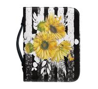WUYOJUXA Yellow Flower Bible Carrying Tote Bag Bible Cover Case American Flag Bible Study Supplies Accessories Church Bag Bible Protective with Handle size：XL