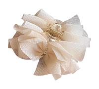 Wuyooprt Chiffon Bow Clips - Large Hairdressing Bow Clips Nonslip Claw Black Or White | Mesh Hair Styling Tools For Women Styling