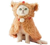 Wuyooprt Deer Costume for Dog,Warm Plush Cat Cape - Christmas Dog Outfit | for Small Medium Large Breed Puppy Kitten New Year Holiday Daily Wear Cold Weather