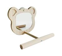 Wuyooprt Mirror Perch for Birds - Interactive Parakeet Wooden Toy,Parrot Cage Toys for Parakeet African Grey Conure Cockatiel Lovebird Finch Canary, and Other Small Birds