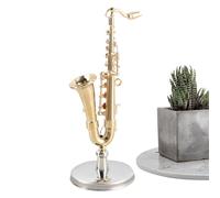 Wuyooprt Sax Model,Miniature Saxophone Model - Collectible Musical Instrument with Stand Case for Display Home Decoration Christmas Birthday Adults Kids