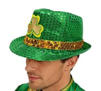 Wuyooprt St Patricks Hats - Irish Sequins Headwear Party Decorations | Elegant St Patricks Day Costume Hat - for Adults Kids Women Men Holiday Festival Party Dance Performance Stage