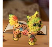 Wuyooprt Yorkshire Terrier Lamp Basset Hound L-amp Cute Dog Series Art Night Light Stained Glass Animal Table Colorful Bedside Light Resin Decorative Desk for Bedroom Living Room Home Offic-e Decor
