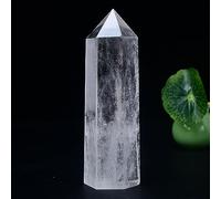 WUYOUSHI Large Clear Quartz Healing Crystal Tower / 4.72-5.11" Natural Crystal Wand / 6 Faceted Chakra Single Point Crystal Reiki Therapy Meditation Home Decor Gift