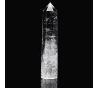 WUYOUSHI Large Clear Quartz Healing Crystal Tower 5.9-6.69" Natural Crystal Wand 6 Faceted Chakra Crystal Point Reiki Meditation Therapy