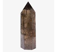 WUYOUSHI Large Smoky Quartz Healing Crystal Tower / 4.72-5.11" Natural Crystal Wand / 6 Faceted Chakra Crystal Point Reiki Meditation Therapy