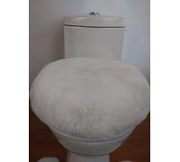 Wuyue Hua Brand Artificial Luxury Rabbit Fur Toilet lid Wrapped Cover pad, Machine Washable, Ultra Soft, (15.7 inches * 19.6 inches) Home Standard Size Version. (Milk Beige Color)