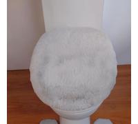 Wuyue Hua Brand Artificial Luxury Rabbit Fur Toilet lid Wrapped Cover pad, Machine Washable, Ultra Soft, (15.7 inches * 19.6 inches) Home Standard Size Version. (Light Gray)
