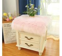 Wuyue Hua Nordic style plush bedside table mat, suitable for use as living room floor, clothing store window display, bay window, bedroom carpet (pink, 40/40)