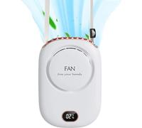 WuYuLunBi Hands Free Neck Fan with 3 Speeds, Portable and Rechargeable Mini Fan for Women, Hanging and Waist Clip Style with Lanyard, Ideal for Home, Office, Travel and Sports