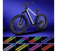 WUYXPG Electric Bike Frame LED Strip Lights,Can Be Cropped,LED Light Night Riding,Waterproof Safety RGB Colorful Lamp for Outdoor Electric Bicycles Lighting Accessories (2 * 1.64ft)
