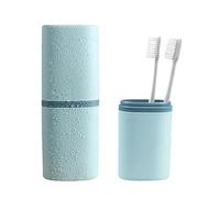 WUYXTO 3pcs Tooth Cup Portable Toothbrush Case Mouthwash Cup Storage Box Travel Camping Dental Kit Box Wash Cup Bathroom Toothbush Protect Holder Case(Blue)
