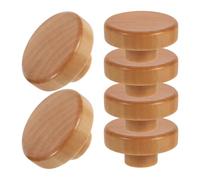 WUYXTO 6Pcs Solid Wood Cabinet Handles Round Single Hole Rustic Drawer Pulls for Kitchen Cabinets Drawers Wardrobes Wooden Furniture for Cabinet