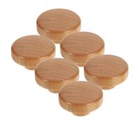 WUYXTO 6Pcs Solid Wood Cabinet Handles Round Single Hole Rustic Drawer Pulls for Kitchen Cabinets Drawers Wardrobes Wooden Furniture for Cabinet