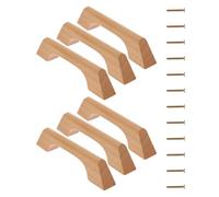 WUYXTO 6Pcs Wooden Drawer Pulls Ergonomic Grip Sturdy Material Easy Installation for Cabinets Wardrobes Decorative Hardware for Cabinet