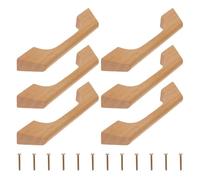 WUYXTO 6Pcs Wooden Drawer Pulls Ergonomic Grip Sturdy Material Easy Installation for Cabinets Wardrobes Decorative Hardware for Cabinet