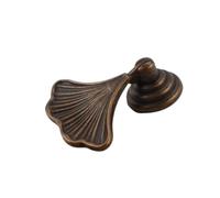 WUYXTO Ginkgo Leaf Gold Handle Kitchen Cabinet Antique for Cabinets | Brass Leaf Handle Drawer Bright Chrome Pendant Knob(Yellow Bronze)
