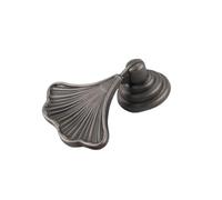 WUYXTO Ginkgo Leaf Gold Handle Kitchen Cabinet Antique for Cabinets | Brass Leaf Handle Drawer Bright Chrome Pendant Knob(Nickel)