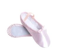 WUYXTO Girls Satin Ballet Shoes Full Sole Dance Flats Elastic String Slippers For Ballet dancer(32)