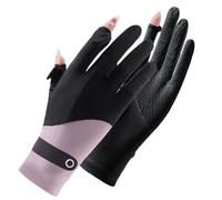 WUYXTO Sunblock Gloves 2 Pair Summer Ice Silk Sunscreen Gloves Women Gloves Breathable Non Slip Riding Driving Gloves for Summer Riding(Black)