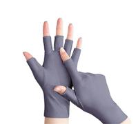 WUYXTO Sunblock Gloves 2 Pair Sunscreen Gloves Women Casual Elastic Half Finger Gloves Summer Cool Thin Short Cycling Driving Mittens for Summer Riding(Gray)
