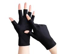 WUYXTO Sunblock Gloves 2 Pair Sunscreen Half Finger Gloves Driving Gloves Fingerless Gloves Sun Protection Mittens for Summer Riding(Black)
