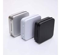 wuzhou 5 Pcs Mini Metal Tins Container Square Hinged Flip Storage Tin Box Small Kit Case Jewelry Coin Candy Condom Organizer Portable Black