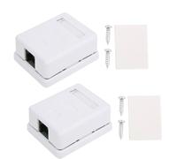 WUZIA 2 Pack Cat6 RJ45 Single Port Shielded Surface Mount Network Junction Box, Desktop Information Socket with Mounting Screws