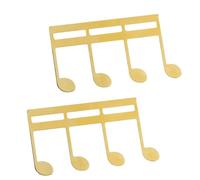 WUZIA 2PCS Sheet Music Clips Metal Note Pattern Page Holder 4.09 x 2.16 in for Piano Guitar Violin Keyboard Books Black Gold Silver(Gold)