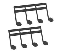 WUZIA 2PCS Sheet Music Clips Metal Note Pattern Page Holder 4.09 x 2.16 in for Piano Guitar Violin Keyboard Books Black Gold Silver(Black)