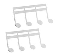 WUZIA 2PCS Sheet Music Clips Metal Note Pattern Page Holder 4.09 x 2.16 in for Piano Guitar Violin Keyboard Books Black Gold Silver(Silver)