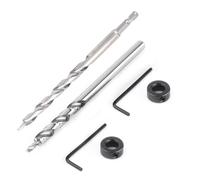 WUZIA 3/8" Pocket Hole Drill Bit 2 Pcs - HSS Step Drill Bit with Depth Stop Collar for Manual Pocket Hole Jig, Hex Shank for Electric Drill