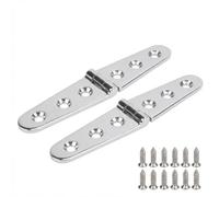 WUZIA 316 Stainless Steel Heavy Duty Strap Hinges 2 Pack - 152mm x 28mm Marine Grade Hinge for Boat, Door, Gate, Shed, Barn, Mirror Polished Finish