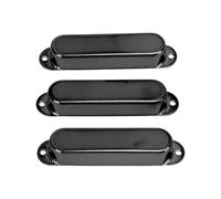 WUZIA 3Pcs Electric Guitar Brass Single Coil Pickup Covers Closed Design, Noise Reduction & Easy Installation,Gold/Silver/Black Set(Black)