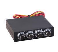 WUZIA 4-channel Computer Fan Speed Controller, Fan Temperature Adjustment Cooler, with Blue LED Display for Working Status, Suitable for PC Cooling