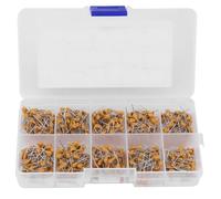 WUZIA 500pcs 10 Values 50V 10PF-680PF Monolithic Ceramic Capacitor Assorted Kit with Storage Box for DIY Projects Electronic Repair
