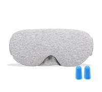 WUZIA Cotton Sleep Eye Mask, Soft Light-Blocking Blackout Eyeshade with Nose Bridge, Adjustable Zero-Pressure Eye Cover for Travel, Naps, Side Sleepers (Light Grey)