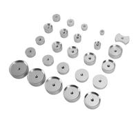 WUZIA Dies Back Cover Press Discs Silver Aluminum Assorted Sized Set 25 Pieces for Watch Repairers Home Watch Back Cover Installation Maintenance Work