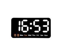 WUZIA Electronic Wall Clock Temperature Date Display Table/Wall-mounted Digital LED Clocks for Home 12/24H Voice Control DST(White)